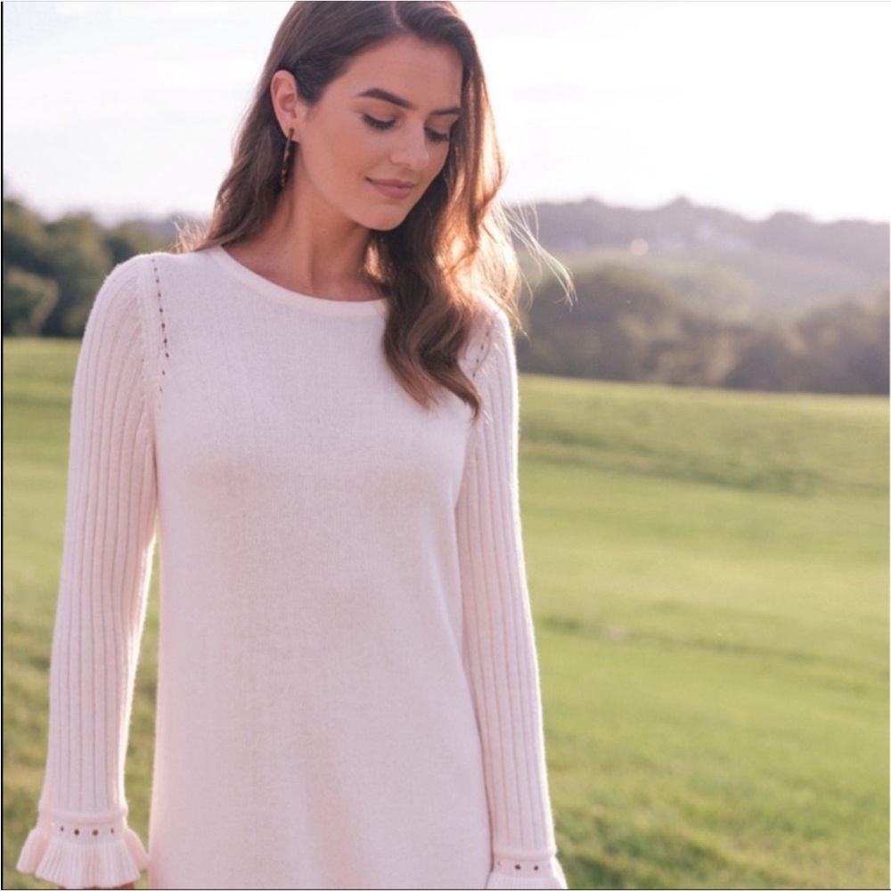 New Gal Meets Glam Agnes Sweater Dress Pointelle Long Sleeve Size Medium